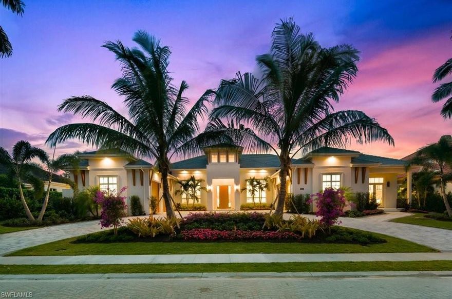 Welcome to this West Indies inspired residence by Riverview Homes that combines both a traditional feel with modern finishes. Offering unrivaled lake views, this newly constructed home features remarkable details and finishes throughout. The expansive great room, anchored by the chef inspired kitchen with Wolf & Sub-Zero appliances, walk-in butler’s pantry & wet bar with dual Sub-Zero wine columns, flows effortlessly to the gorgeous outdoor living area, highlighted by the custom pool and spa with water/fire bowl features. Artfully designed and crafted, this residence features five-bedrooms, a guest wing with private entry, a study, & a bonus room with wet bar offering today’s sophisticated buyer the ultimate in luxury living. Additional attributes include Custom Mahogany front door, Trustile interior doors, ES sliding doors, Andersen windows, roll down screens/shutters, generator, Lutron lighting system, & Sonos audio. The exclusive gated community of Bay Colony offers first-class amenities to its residents including the newly remodeled, Bay Colony Beach Club offering casual & formal dining, tennis club, concierge service program & optional golf membership at Bay Colony Golf Club.