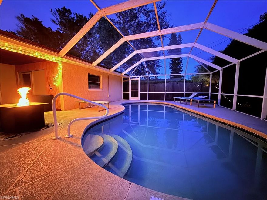 Welcome to your Tropical Bungalow Retreat in one of Naples’ most sought-after communities! This charming coastal home offers ideal southern exposure and features 3 bedrooms, 2 baths, and a beautiful screened-in heated pool. Wood flooring enhances the main living areas, while tile throughout the kitchen, bedrooms, and bathrooms provides low-maintenance living—no carpet anywhere. The light, airy interior opens seamlessly to an expansive screened lanai with a heated pool and covered terrace, creating the perfect setting for year-round relaxation and entertaining. Enjoy complete privacy in the fully fenced backyard surrounded by lush tropical landscaping—your own secluded paradise. Just minutes from the white sands of Vanderbilt Beach, the Ritz-Carlton Beach Resort, and Mercato’s upscale shopping, dining, and entertainment, this location is unbeatable. Situated in FEMA Flood Zone X with no previous history of flooding, this home offers peace of mind seldom found near the coast. Perfect as a vacation home, 1031 exchange option, or income-producing investment, this property is truly turn-key with a strong rental history and repeat guest bookings. Thoughtful updates include: New Roof & A/C (2015), Gutters & Soffits (2021), and New Water Pipes (2021). Don’t miss the chance to own your slice of paradise in Naples—where tropical living meets unmatched convenience!