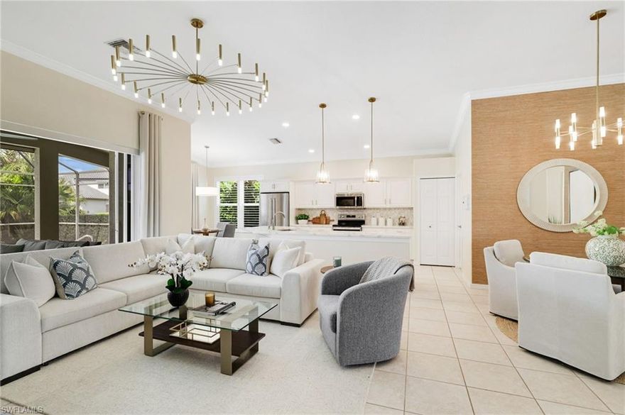 Come experience this exceptional home that features new impact windows and hurricane shutters, offering both peace of mind and energy efficiency. The updated kitchen is designed for both everyday living and entertaining, showcasing modern finishes and stylish upgrades. Step outside to your private resort-style retreat with an updated pool and expansive outdoor kitchen, perfect for hosting gatherings or enjoying Florida's indoor-outdoor lifestyle year-round. Surrounded by lush landscaping and set within one of the area's most prestigious communities, residents enjoy privacy, security, and an unmatched luxury lifestyle. Miromar features 700 acres of fresh-water lakes, with boating, fishing, swimming, water skiing, 3 miles of sand beaches, Caribbean style beach grill, club house, full-service country club for evening dinning, pool, full-service spa, fitness center, golf, tennis, pickleball, volleyball, basketball, bocce, two marinas, boat rentals and many other luxurious amenities.
"Miromar Lakes" Enjoy life on your own time!