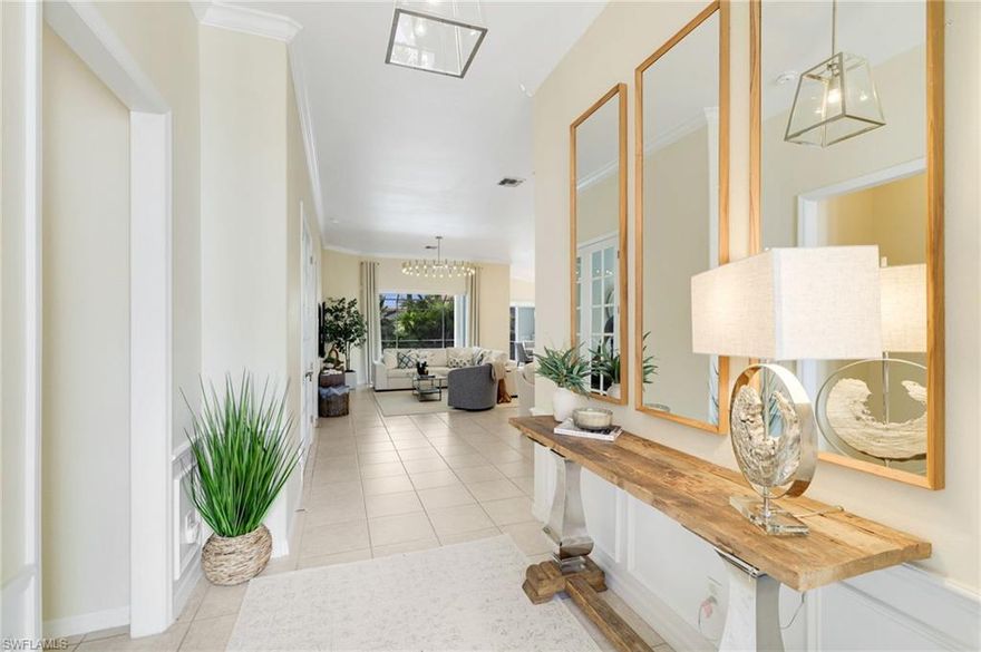 Come experience this exceptional home that features new impact windows and hurricane shutters, offering both peace of mind and energy efficiency. The updated kitchen is designed for both everyday living and entertaining, showcasing modern finishes and stylish upgrades. Step outside to your private resort-style retreat with an updated pool and expansive outdoor kitchen, perfect for hosting gatherings or enjoying Florida's indoor-outdoor lifestyle year-round. Surrounded by lush landscaping and set within one of the area's most prestigious communities, residents enjoy privacy, security, and an unmatched luxury lifestyle. Miromar features 700 acres of fresh-water lakes, with boating, fishing, swimming, water skiing, 3 miles of sand beaches, Caribbean style beach grill, club house, full-service country club for evening dinning, pool, full-service spa, fitness center, golf, tennis, pickleball, volleyball, basketball, bocce, two marinas, boat rentals and many other luxurious amenities.
"Miromar Lakes" Enjoy life on your own time!