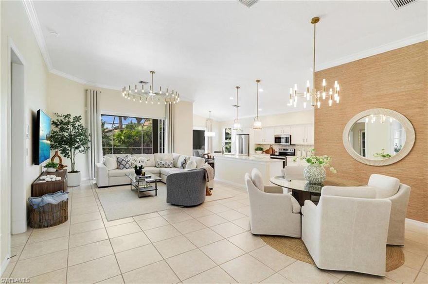 Come experience this exceptional home that features new impact windows and hurricane shutters, offering both peace of mind and energy efficiency. The updated kitchen is designed for both everyday living and entertaining, showcasing modern finishes and stylish upgrades. Step outside to your private resort-style retreat with an updated pool and expansive outdoor kitchen, perfect for hosting gatherings or enjoying Florida's indoor-outdoor lifestyle year-round. Surrounded by lush landscaping and set within one of the area's most prestigious communities, residents enjoy privacy, security, and an unmatched luxury lifestyle. Miromar features 700 acres of fresh-water lakes, with boating, fishing, swimming, water skiing, 3 miles of sand beaches, Caribbean style beach grill, club house, full-service country club for evening dinning, pool, full-service spa, fitness center, golf, tennis, pickleball, volleyball, basketball, bocce, two marinas, boat rentals and many other luxurious amenities.
"Miromar Lakes" Enjoy life on your own time!