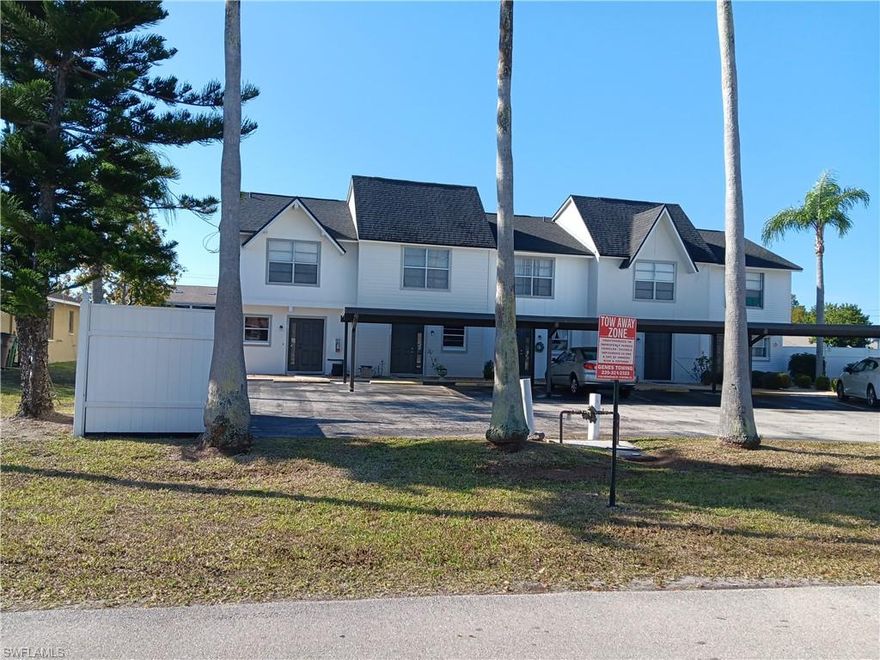 Enjoy pristine canal views from this beautifully situated townhouse, nestled in and established area of charming older homes.  Perfectly located just minutes from the hospital and local shopping centers this property offers both convenience and easy access.  The townhome interior features tile flooring downstairs and laminate flooring upstairs. The kitchen is equipped with stainless steel appliances, including a range, vent hood and a refrigerator. A washer/dryer combo is located in the laundry closet for added ease.  
Catania Gardens community has been thoughtfully maintained with recent exterior updates completed by the association, including newer roofs, fresh exterior paint, updated balconies with railings and a new carport enhancing curb appeal.  Catania Gardens consists of 10 Townhomes and offers a fenced in pool overlooking the canal, one assigned car space and short-term guest parking and professional management. The townhouse interior needs some TLC, a great opportunity to add your personal touch.