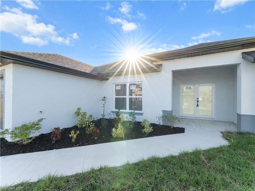 Be the first to live in this beautifully designed 4-bedroom, 2-bath home located in a growing area of Cape Coral. This brand-new construction offers a spacious open-concept layout with stylish upgrades throughout.

Highlights include:

- Elegant marble-style flooring
- Open kitchen and main living area, perfect for entertaining
- Pendant lighting over the bar
- Stainless steel appliances
- Split-bedroom floor plan for added privacy
- Light, bright, and modern finishes throughout

Enjoy the peace of mind that comes with everything being brand new no updates or repairs needed. Conveniently located near shopping, dining, and local amenities. Enjoy our industry low application fees, and get your approval within 24 hours! 45 years in business in Southwest Florida, renting from Douglas Realty is the smart move!