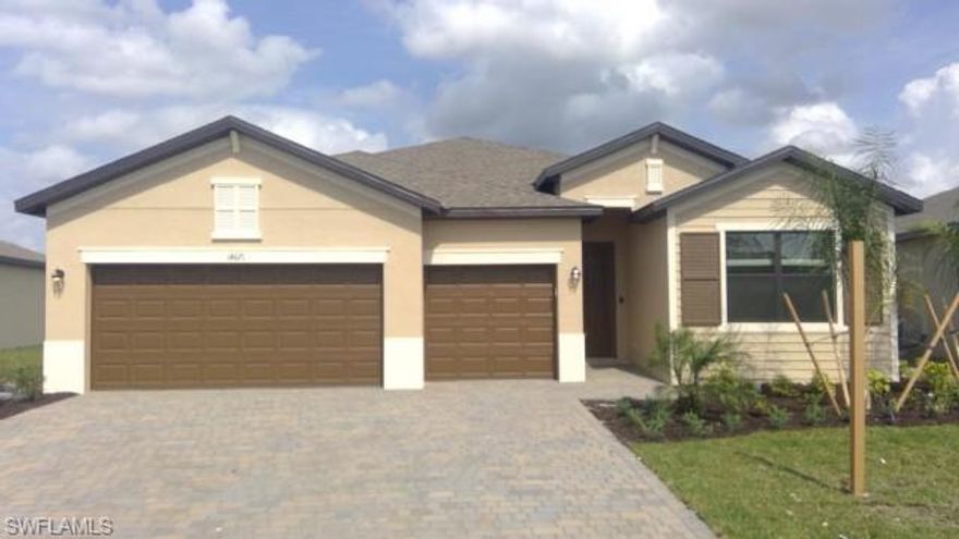 Tivoli Floor Plan in the Gated Community of Portico.  This 4 Bedroom 3 Bath home features Tile + Wood Laminate Floors.  NO CARPET.  Oversized back yard !!!!   Kitchen has wood cabinets with granite counters, Stainless Steel appliances, Crown molding.  Portico offers a Community Center with a Community Pool, Fitness Center, Tennis Courts, Pickle Ball Courts, and a Basketball Court.  Home is ready for immediate occupancy.