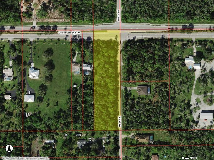 Corner lot 2.81 acres on street of new construction homes and nice houses. Approximately 20 minutes from Naples beaches. Build your new home or invest in one of the fastest growing areas in the country. Great lot for a builder spec home. This is located between PROPERTIES  930 GG BLD W and 86 9th St Sw.