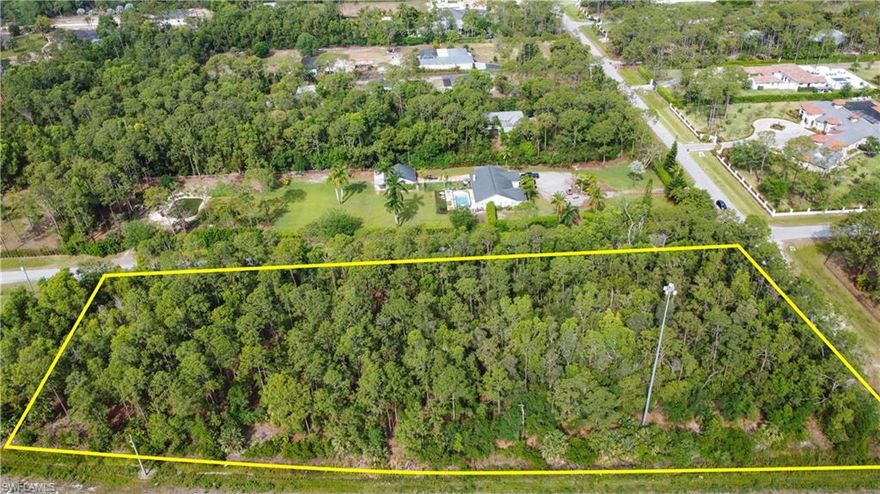 A rare opportunity to own a prime homesite in one of Naples’ most desirable and centrally located neighborhoods. This spacious property offers the perfect setting to build your dream home, free from HOA restrictions and design limitations, with a recent Survey and Informal Wetlands Determination Report available upon request. Tucked away on a quiet street just east of Airport Pulling Road, west of I-75, off of Livingston Road and north of Pine Ridge Rd, the location offers the ideal blend of privacy and convenience. You are just minutes from Waterside Shops' and Mercato’s world class shopping and dining, top rated schools, Naples’ stunning Gulf beaches, and quick access to I-75. Nearby parks, golf courses, and recreational amenities add to the appeal of this versatile lifestyle location. With high and dry elevation, this lot offers a great location and size, ideal for new construction. Perfect for builders, speculators, or an end user looking to create a custom estate in a peaceful, natural setting. This is your chance to secure land in a thriving Naples neighborhood known for its charm, space, and unbeatable location. A must see!