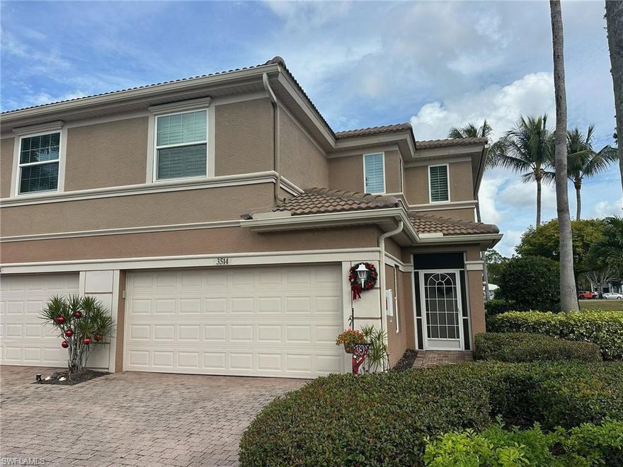 Fabulous lakefront townhome featuring 3 bedrooms, 2.5 baths, a first-floor primary suite, and an attached 2-car garage. This immaculate, better-than-new home offers incredible upgrades throughout, including stainless steel appliances, granite kitchen countertops, travertine tile, and plush carpeting in the primary suite. Plantation shutters are featured throughout the home, along with oak kitchen cabinetry and matching oak bathroom cabinets with cultured marble countertops.
Additional highlights include a large dual designer ceiling fan, upgraded second-floor railing, African mahogany flooring upstairs, 16-inch tile throughout the first floor and lanai, hurricane panels, and a hurricane-rated garage door with a garage door opener and battery backup.
Located in one of the most sought-after communities in South Fort Myers, residents enjoy unparalleled amenities and an unbeatable location close to top-rated schools, Edison State College, beaches, entertainment, shopping malls, Interstate 75, and the international airport. Truly a must-see home that offers exceptional value, comfort, and style.