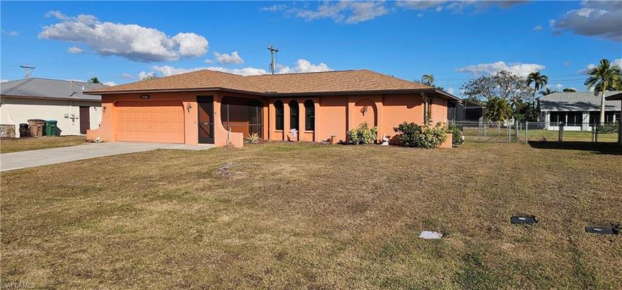 ***No Flood Zone*** Beautiful 3 Bed 2 Bath Pool Home with Spacious Layout and Gorgeous Design Located in Central SW Cape Coral Quiet Neighborhood. All Assessments Are In and Paid!!! Home has a Newer Roof, Impact Resistant Windows Installed, Newer Electric Panel, Newer Water Heater and CPVC Plumbing. All the Majors Have Been Updated. Huge Screened Lanai with a Vast Under Cover Area and Large Pool That is Perfect for Family Gatherings and BBQ's. Fully Fenced In Backyard Which is Perfect for Pets and Outdoors Activities. Screened In Front Door Area to be Able to Open the House to Get Some Fresh Air. Home has Ample Sized Bedrooms, Dining Room and Living Room. Kitchen Has So Much Room to Move Around for the Cook of the House. This is a Must See!!! Schedule and Appointment Today!!!