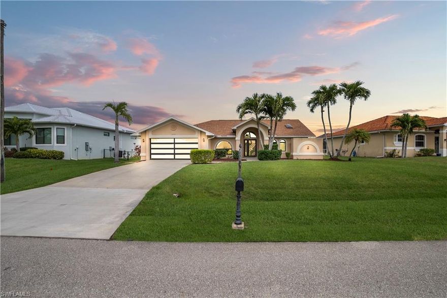 Discover the ultimate Florida waterfront lifestyle in this stunning canal-front home in Southwest Cape Coral, offering direct Gulf access and breathtaking sunset views from your private dock. This immaculate, move-in-ready 3-bedroom, 2.5-bath ranch-style residence features a highly desirable split floor plan and a spacious 2-car garage.
Designed for both comfort and peace of mind, the home includes all-new impact windows and doors (2025) and a newer roof (2019). Step outside to your private oasis—perfect for entertaining—with a heated pool powered by a solar system, and a boat dock complete with a lift rated up to 12,000 lbs, ideal for boating enthusiasts.
Located in the sought-after SW Cape Coral area off Surfside Blvd, this property combines modern upgrades, prime location, and exceptional waterfront living.