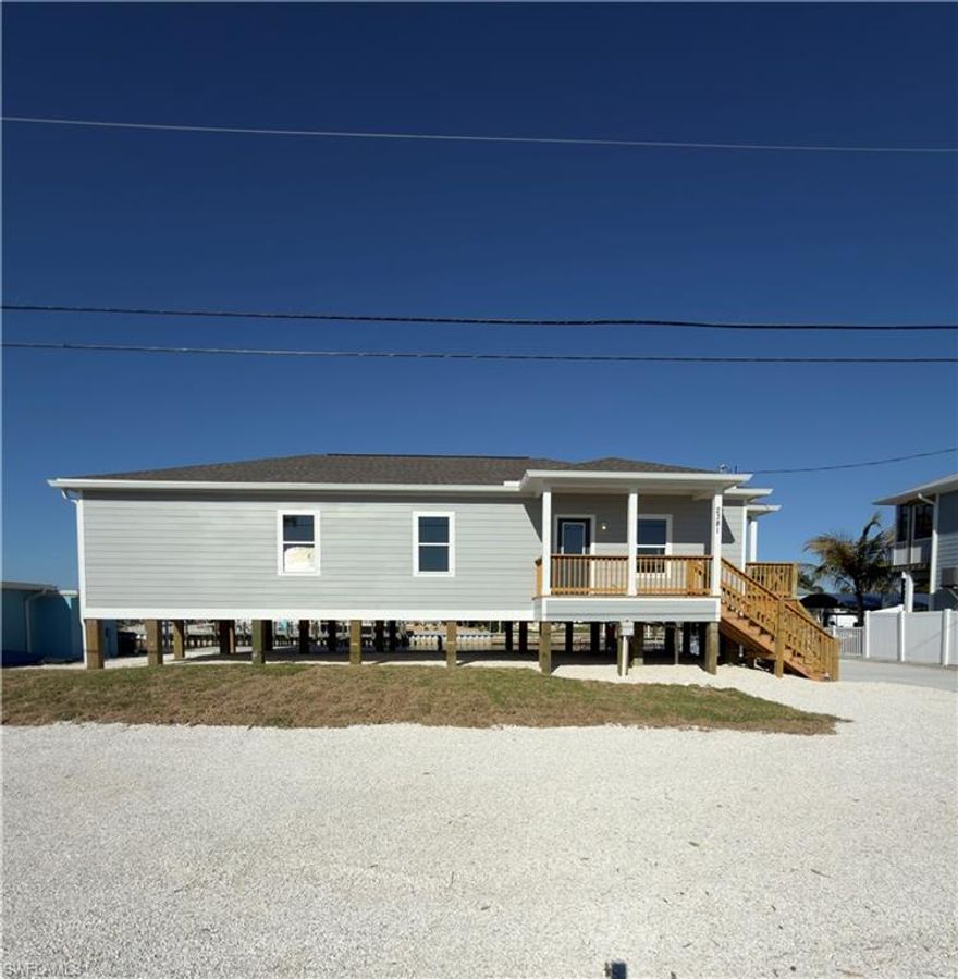 New Water Front home for rent in St. James City.  4bed/2bath, all stainless steel appliances.  Home on stilt so tenant will have to walk up stair to enter home.