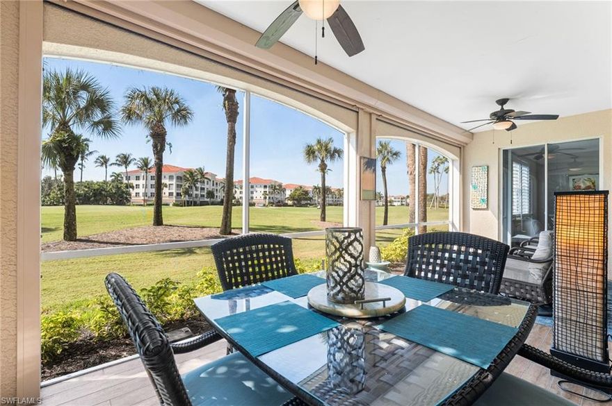 Luxurious First-Floor Golf Course Condo in Mariposa | Gulf Harbour Yacht & Country Club

Perfectly positioned on the 16th fairway, this beautifully remodeled 3-bedroom, 2-bath first-floor residence offers over 1,600 sq. ft. of elegant living with exceptional indoor-outdoor flow. A rare wraparound lanai—protected by hurricane-rated screens—invites you to relax, entertain, and watch the golfers play through, all with total peace of mind. A private 2-car garage adds convenience and value.

Inside, the home features tile laid on the diagonal throughout the main living areas, complemented by plush carpeting in the bedrooms for added comfort. The remodeled kitchen is a showpiece, offering quartz countertops, natural gas cooking, custom white cabinetry, a wine cooler, stainless steel appliances, a farmhouse sink, and designer lighting. Plantation shutters and upgraded fixtures enhance the home’s timeless coastal-luxe feel.

The split floor plan provides exceptional privacy. The spacious primary suite overlooks the golf course and offers direct access to the lanai. Its spa-inspired ensuite bath features dual quartz vanities, a walk-in shower with a seamless glass enclosure, a private water closet, and an oversized walk-in closet.

Two additional guest bedrooms are tucked away on the opposite side of the home, along with a beautifully remodeled full bath featuring a shower/tub combination, an elegant vanity, and decorative tiled walls. A well-appointed laundry room with extra storage adds everyday convenience.

Move-in ready and meticulously upgraded, this Mariposa residence delivers the best of Gulf Harbour living—luxury, lifestyle, and effortless comfort in one of the community’s most desirable settings.