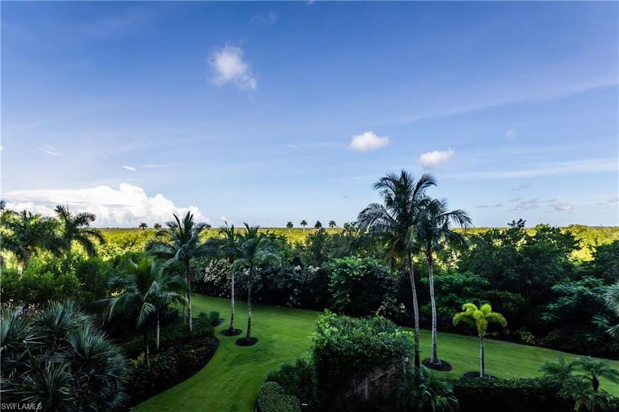 Sunsets and sunrise from this 3 bedroom 2.5 bath with balconies front and back in the desirable Hammock Bay Golf and Country Club. Private elevator brings you up from the majestic lobby. Amenities include fitness center, theater, social room, resort style pool with cabanas, grilling area and guest suites.