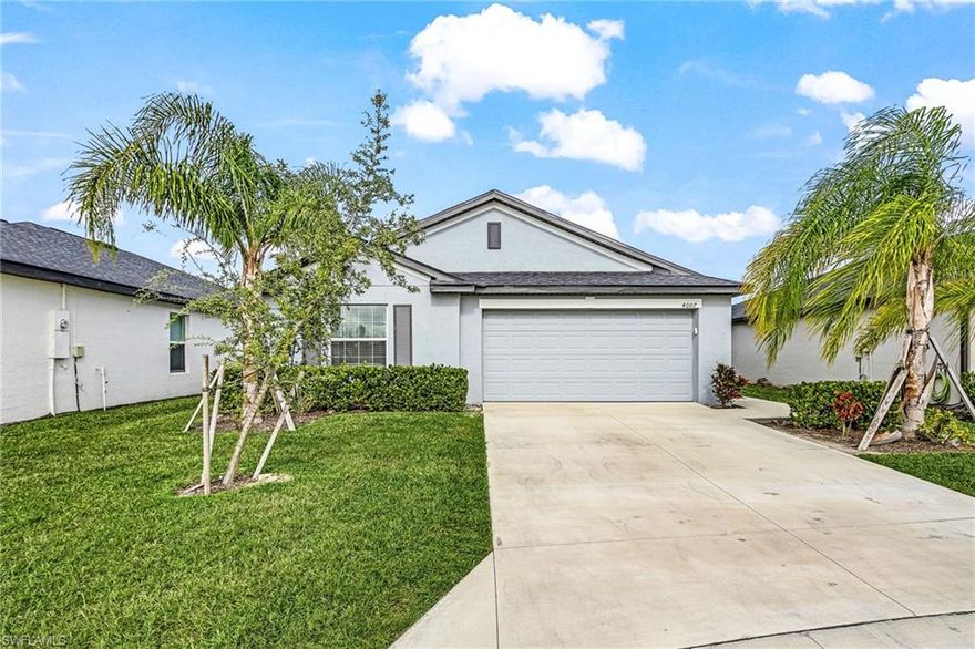 Clean, modern living and an inviting floor plan make this move-in-ready 2023 home in the Crane Landing community of North Fort Myers a true gem. This property includes 4 bedrooms and 2 bathrooms, along with a contemporary kitchen featuring stainless steel appliances such as a glass cooktop range, refrigerator, dishwasher, and microwave. The master suite provides a walk-in shower, raised vanities, and dual sinks. The guest bathroom offers a tub/shower combination. Friendly seller says bring offers!