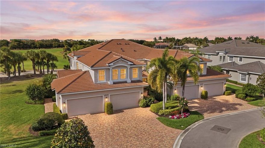 Perched on a premier corner residence in the desirable Bellavista neighborhood of Miromar Lakes Beach & Golf Club, this exceptional four-bedroom, three-bath condominium captures endless water and golf course views that stretch across the stunning 14th hole. With its elevated vantage point and corner positioning, the home is filled with natural light and offers panoramic scenery that truly defines luxury coastal living.

The spacious open-concept floor plan is designed to showcase the breathtaking surroundings, with expansive sliding glass doors leading to a private lanai where you can enjoy sweeping views of the shimmering lake and manicured fairways. The living and dining areas flow seamlessly together, creating an inviting space for entertaining or relaxing while taking in the picturesque landscape.

The kitchen offers generous cabinetry, ample counter space, and a functional layout perfect for everyday living and hosting guests. The primary suite serves as a tranquil retreat, featuring beautiful views and a spacious en-suite bath. Three additional bedrooms provide plenty of flexibility for family, guests, or a home office.

Bellavista residents enjoy their own private pool and spa while being just a short distance from the award-winning beach club, waterfront dining, boating, golf, fitness center, and resort-style amenities that make Miromar Lakes one of the most celebrated communities in the country.

A rare opportunity to own a corner residence with sweeping water and golf course views, offering the perfect blend of elegance, privacy, and the extraordinary Miromar Lakes lifestyle.