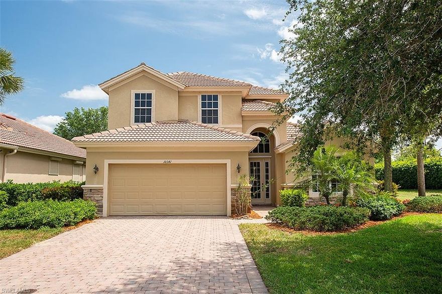 Beautiful home on private lot within the Hawthorne community. End lot with private lake view. This 4 bedroom 3 1/2 bath home has too many upgrades to list. Upgraded Kitchen and marble throughout. Beautiful Lakes for your walking pleasure. Clubhouse includes Fitness Room, 2 Pools, 2 Spas, Tennis Courts and endless community activities. In the Heart of Bonita Springs, close to Coconut Point, Publix, Fresh Market, Beaches, Miromar Outlets, Restaurants, Naples and Fort Myers. Superb!