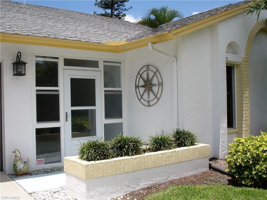 Wonderful well maintained home ready to move into. Large family room could also be used as a third  bedroom and it has it's own half bath.  The home also has two full baths.  Floors have all been redone either with tile or laminate. Lanai has been enclosed and is air conditioned.   There are hurricane shutters all the way around house.  Kitchen has been remodeled. To much to list this is a must see.    Full time activities director use of 4 swimming pools, pool table, library, many planed activities.  Close to three beaches.  Condo fee is $1,160.00 a quarter.  Estimated taxes per year $4,000 or with homestead $3,400.