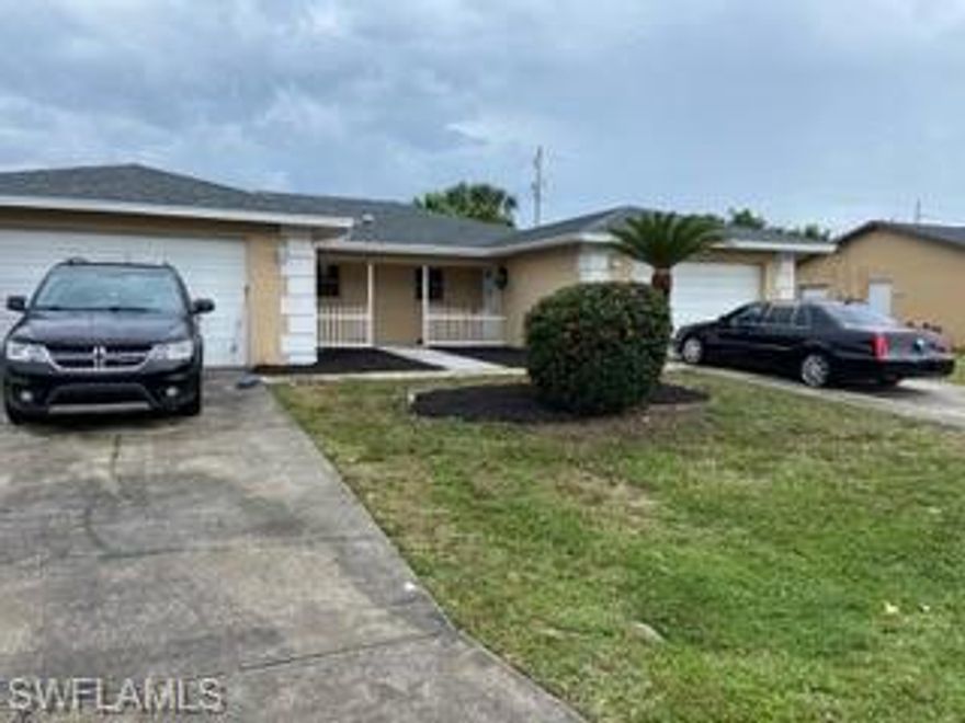 Downtown Cape Coral duplex, close to all amenities. Near schools,daycare,shopping and restaurants. Each unit has 2 Bedrooms, 2 Bathrooms and one car garage. this duplex has a NEW roof (2023) NEW A/C.  Excellent income potential.