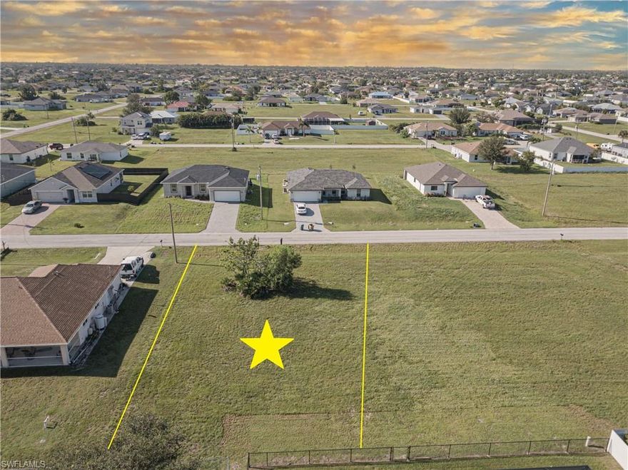Great opportunity to own a 0.23 acre vacant residential lot in peaceful NW Cape Coral for building your dream home! This ready-to-build rectangular shape lot allows your creativity to design your home with space for indoor and outdoor living. Enjoy the quiet residential neighborhood feel while staying conveniently close to essential amenities. This great location allows easy access to mother's nature beauties and tons of recreational activities just a few minutes away! There is no property warnings or notes and no flood insurance needed upon construction. City water and sewer assessments only in 2045 (UEP North 10). Plenty of time to own, build & enjoy your own SWFL piece of paradise before central water/sewer assessments are brought about! Don't miss out this exceptional opportunity to invest in your ideal living space and for what the future holds for you! Act now securing this valuable property & make your vision a reality! Property is close to Pine Island Rd, West-East corridor leading to I41 and I75 (North-South Bounds), giving you easy access to other cities up north Venice, Siesta Key & Sarasota and down south Fort Myers, Naples & Marco Island and SWFL International Airport!