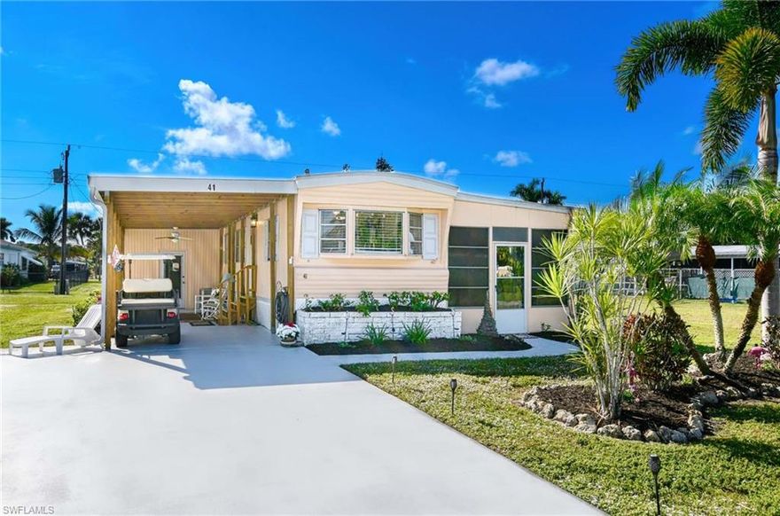 Beautifully Remodeled 1974 home TURNKEY (everything, everything stays!!), Move-In Ready!! This immaculately maintained home has been thoughtfully remodeled, featuring 3/4 plywood sub-flooring throughout and consistent laminate wood like flooring for a clean, modern, cohesive look. Offering 3 bedrooms and 2 full bathrooms, approximately 2200sf, the home is warmly furnished, creating a cozy welcoming atmosphere with plenty of space for family & friends. Spacious Florida room with wrap around windows. Being sold FULLY TURNKEY- everything stays-making it perfect as a move-in-ready residence or a fantastic investment opportunity. Located mid-street in a charming hidden-gem community, one of a kind, the property includes: A large attached shed (22x11) with a brand new washer & dryer (11/25), A reinforced Category 5 hurricane- rated carport. Lots of windows providing beautiful natural light throughout the house. NO HOAs, NO 55+ Community, Own your own land, financing available, Optional Club & Boat Club membership with INDIRECT access to the Gulf!! This is a rare opportunity to own a beautifully cared-for home in an amazing community with incredible flexibility and value!!! Close to 5th Ave, Marco Island, Miami, i75 and much much more! Come see it. Easy to show!