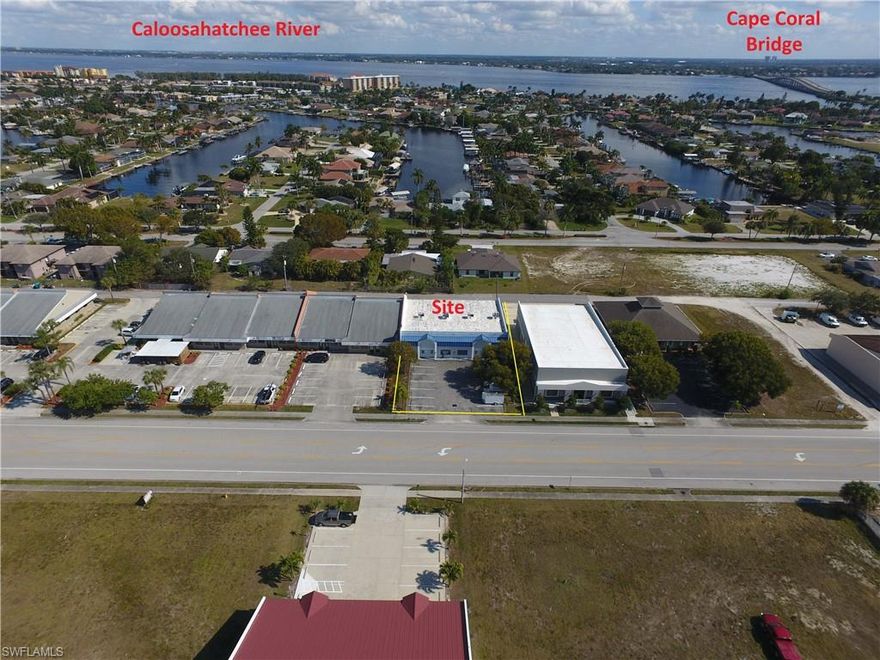 Unit (4) is just under 1,400 sf and is the last office space available within this multi-tenant office building complex located in the SE portion of Cape Coral. Building/ Office has a new roof and 3 new HVAC system's being installed as of 2023. The available space has a lobby, 3 private offices, restroom, small kitchenette plus a warehouse (w/mini split air) and measures 20' x 23'. Zoning is SC with a Land Use of DM, DOR Code is one story office / 17, in Flood Zone AE-7. Rent includes city water and sewer with a monthly cap. Ceilings are 8.5 to 12 feet in height. The building was constructed in 1990. Lastly, this south Cape location offers convenience for employees and customers from SE and SW Cape Coral as well as Fort Myers. NOTE: Unit 4 is classified as mercantile with the city and a retail business should be an approved use. Office type business could require a change of use with the city which could cause a delay.