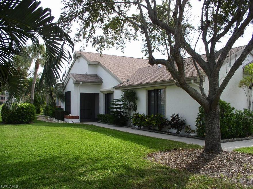 Beautiful end unit Garden Villa with full length tiled lanai and newer  sliding windows/screens.  Updated modern décor and nicely furnished.  Tiled flooring throughout with carpet in bedrooms.  Murphy bed with built ins for 2nd bedroom. Manual storm shutters. Seven Lakes is a 55 and better gated community in the heart of south Fort Myers offering an 18 hole executive golf course, 6 heated pools, 4 Har-Tru tennis courts, shuffleboard, bocce, pickle ball, library, card rooms, exercise room and much much more. Maintenance fees are all inclusive of amenities, including green and trail fees for golf course.