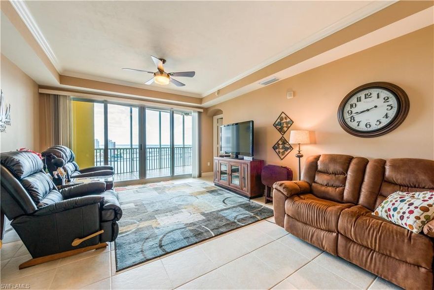 Take your private elevator to your 16th floor condo. You won't be disappointed with the view or the sunsets from this beautiful condo. This condo has been upgraded which includes granite counter tops. Tile in the kitchen, dining room, living room and bathrooms Most lighting fixtures have been upgraded through out. New water heater. This home is being offered furnished and comes with 1 secured garaged parking space. St. Tropez is located in the Historic River District of Downtown Fort Myers. Seasonal trolley service provides easy access to fine dining, nightlife, shopping and more. Some of the many amenities at St. Tropez include concierge service, a theater room, private function room, an exercise room, bicycle rack, kayak storage as well as on site management. Enjoy your days by the spa and infinity edge pool that looks out over the Caloosahatchee River.