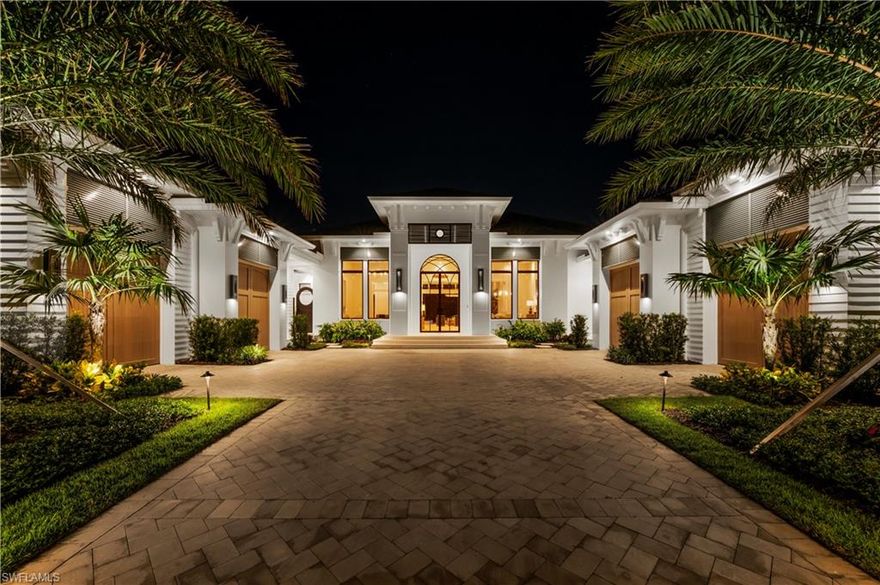 Discover a remarkable opportunity in Point Verde, a prestigious community of only 13 homes located in the heart of Pelican Bay. This distinguished residence, crafted by the renowned Kukk Architecture and built by award-winning Seaside Custom Builders, showcases a rare fusion of elegance and sophistication, furnished by the esteemed Design West.

Spanning over 7,000 square feet—all on one level—this sprawling estate is situated on nearly an acre of lush land, offering breathtaking golf course and water views. Featuring 5 bedrooms plus a den, 5 full bathrooms, and 2 half baths, including a private guest casita, every aspect of this home exudes refinement.

Built to meet today’s stringent building codes, this residence provides exceptional protection against hurricanes, ensuring peace of mind for any buyer. The gourmet kitchen, a culinary haven, is equipped with SubZero and Wolf appliances, along with custom AlliKriste cabinetry. Entertain effortlessly in the formal dining room, complemented by a temperature-controlled wine room. Additional highlights include a separate service kitchen, discreet storage spaces, and a spacious island with banquette seating.

Just off the kitchen, a chef’s garden invites you to cultivate fresh herbs and vegetables, enhancing your culinary experiences. Step outside to your own private resort, featuring a luxurious pool and spa, covered lanai, outdoor kitchen, stunning fireplace, roll-down screens, and lush landscaping. The property boasts multiple terraces and secluded lawns, offering perfect spots for relaxation and entertainment.

With soaring ceilings, impeccable finishes, integrated speakers, electric shades, a generator, and a 4-car garage, luxury and comfort abound in every corner.

Point Verde offers unparalleled privacy alongside access to world-class amenities. Experience the epitome of refinement and tranquility in this exceptional residence.