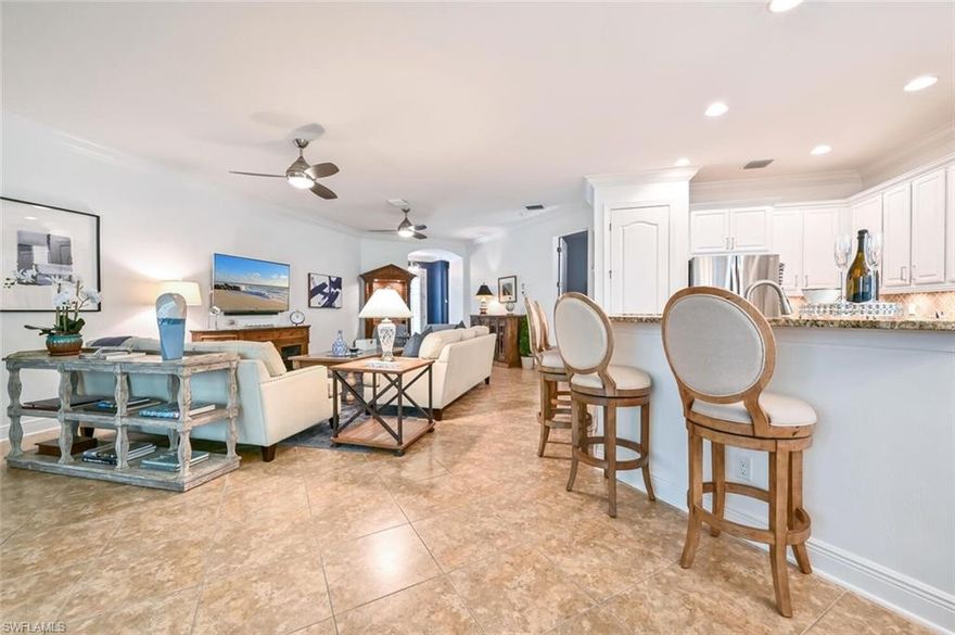 BUNDLED GOLF MEMBERSHIP INCLUDED, no WAITLIST AT VASARI!  Amenities abound with a very SOCIAL atmosphere including GOLF, tennis, bocce, fitness, tropical pools and restaurants and a newly renovated clubhouse.  Enjoy this beautifully maintained 3 bedroom first floor condo with a private view of the Preserve. Lives like a single family with 2 car garage, and attention to detail finishes! The floor plan allows for a great party flow, while having privacy for guests. Plantation shutters throughout, and stainless steel appliances are a wonderful addition to a kitchen made for cooking. Storm protection includes hurricane impact windows, sliders, and a portable Generac generator. Enjoy the Florida sunshine by relaxing in the nearby Cassia pool, just steps away for a swim and BBQ. The privacy of the lanai is sure to help you relax with your book and a glass of wine. Vasari is a beautiful  community with a social calendar that doesn't quit. There are so many events to choose from! Great location, close to restaurants, beaches, shopping, I75, and airport. Come and see for yourself what a coveted community Cassia is within the amenity rich Vasari Country Club!  Your Paradise awaits~