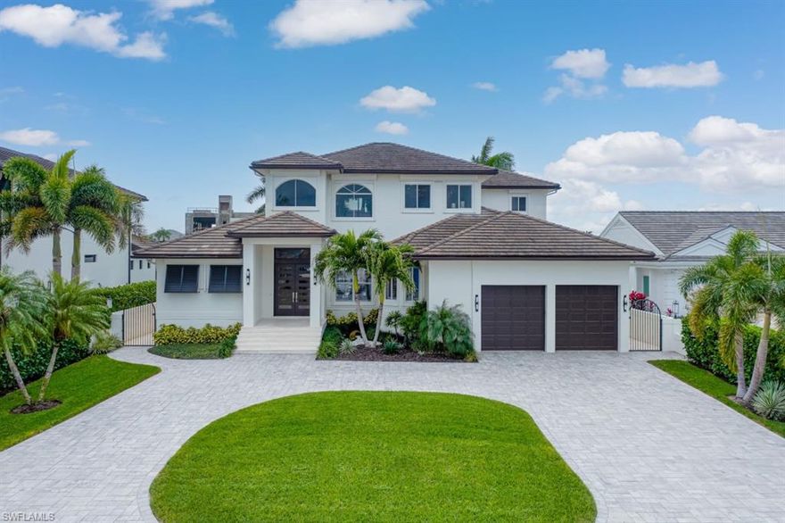 Just hitting the market, property for sale at 404 Conners Avenue, Naples, FL, USA.
Ideally situated with southern views on the widest canal in Vanderbilt Beach Estates, this property is a boater’s paradise offering Gulf access through Wiggins Pass and a short stroll to the beach.
This home boasts spectacular sunsets and water views from nearly every room.
The first level features soaring ceilings in the living and dining areas, and  access to the patio where a resort style pool and spa lead directly to your dock and covered boat lift. First floor master suite and second bedroom, as well as an office with full bath.
Upstairs are 2 guest rooms, a full bath, loft and a 35 foot outdoor balcony showcasing beautiful Southwest views.
Located in North Naples close to the Ritz Carlton, upscale shopping, dining and entertainment at Mercato and Artis-Naples.
This coastal contemporary home features newly renovated kitchen and baths with top of the line appliances and finishes.
Newly redone pool, driveway, ac units are  1-5 years old. Roof replaced 2018, electric hurricane shutters on all openings.
Pool equipment is 4 years old with a new variable speed pump.