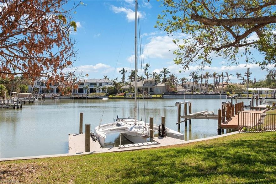 No bridges to the Gulf. Bow Line Bend is one of the most sought-after bayfront locations in the Moorings. Direct access to the Gulf with no bridges through Doctors Pass that fewer than 60 homesites can offer. Enjoy wide bay views. New seawall in 2018 and new dock in 2021, both by Garland and Garland. A city-maintained green space is across the street from this home providing a tranquil, peaceful setting. Membership to the Moorings Beach Park nearby offers great amenities. This location is a short distance to the beaches and Moorings Country Club.