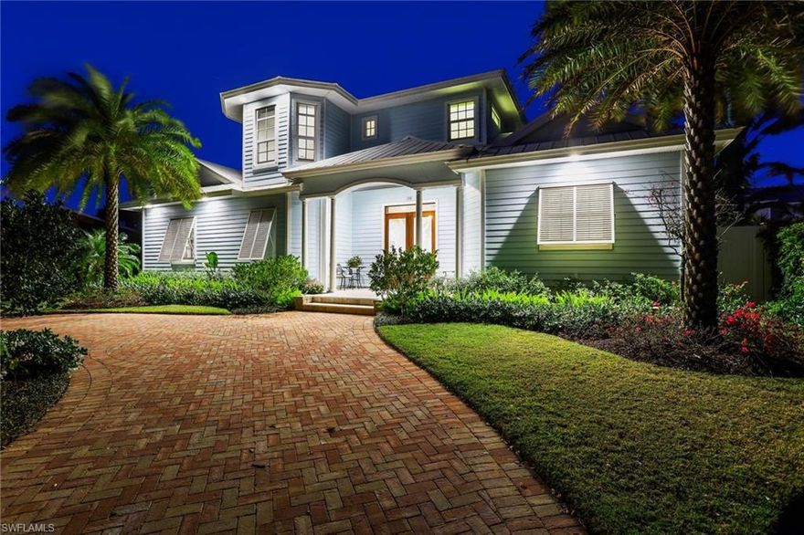 Excellent value in the heart of Old Naples! Centrally located, this Old Florida-style home is in close proximity to Naples' famous beaches and the upscale shops and fine dining of 5th Avenue South. Comfortable, well-conceived interior living spaces include a transitional great room concept with a formal living room, dining room, and recently redesigned chef's kitchen with a large center island, top-of-the-line appliances, and walk-in pantry. The casual, yet elegant living room opens seamlessly to the outdoor entertaining areas including a covered lanai with retractable motorized screen, pool, spa, gazebo, and built-in grilling area with sink. The spacious first-floor master suite features an attached en-suite with dual sinks, a large soaking tub, and a separate glass-enclosed shower. The second floor includes two additional bedrooms, a guest bath, an office, and a private balcony overlooking the lushly landscaped backyard. Located off one of the most beautiful streets in Old Naples, 3rd Avenue North, and just a short stroll from the renowned 5th Avenue South, the fitness center at NCH, and the many attractions of downtown Naples, this home is a must-see!