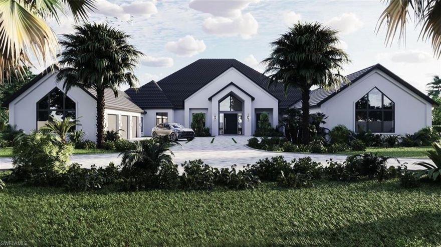 Now under construction in Coach House Estates! Situated on a sprawling 2.5 acre parcel, this home was penned by JDMG Architecture, meticulously crafted by the Glendale Group of SWFL, and exquisitely appointed and furnished by Alex Zapirain Designs. With over 7,200 AC sq.ft. on one level, 6 car climate controlled garage, massive exercise room, bonus room and 6.5 baths. The bonus and exercise rooms are en-suite for up to 6 bedrooms, if so desired. Fabulous great room plan with large chef-inspired kitchen and nicely appointed prep-kitchen/butler's pantry. Custom fabricated temperature-controlled walk-in wine room off the dining room provides a terrific ambience. Beautiful master suite with Sitting Room, morning bar, gracious master bath with separate water closets and enormous his and her closets. Designed to take advantage of the expansive grounds, the inviting outdoor living space offers a summer kitchen, bar and entertainment/seating areas with fireplace. Grand deck spaces, large resort-style pool with spa and sun shelf extending out to a custom fire-pit area. Completion summer 2023.