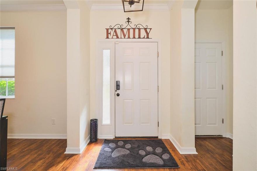 NO HOA FEES UNTIL 2027!!! Seller has already paid 2026! 
Welcome to this exceptional 4-bedroom, 4-bathroom saltwater pool home located in the highly sought-after Sandoval community, where luxury, convenience, and value come together. Meticulously maintained and thoughtfully upgraded, this home offers true move-in-ready peace of mind with an impressive list of updates, including a new roof (2023), electric hurricane shutters including second-floor windows (2023), two A/C units (2019), quartz countertops with pop-up outlets (2023), new appliances and washer/dryer (2023),  new hot water heater (2026), updated lighting and ceiling fans (2024), renovated pool enclosure (2023),  whole-house surge protector and generator hookup (2023) with a generator, plus a new outdoor kitchen, irrigation system, and saltwater pool system with heater (2020).
This fully integrated smart home allows you to control A/C, pool, heater, locks, and outdoor features right from your phone—perfect for seasonal or year-round living. From the moment you arrive, you’re welcomed by lush landscaping, swaying palms, and stunning curb appeal. Inside, a charming foyer leads to an open-concept living space featuring soaring 20-foot ceilings and a beautifully designed kitchen with 42” white cabinetry, quartz countertops, and a spacious island—ideal for entertaining.
The first-floor primary suite offers private lanai access, while the outdoor living space is a true retreat. Enjoy a resort-style saltwater pool with sun shelf, elevated spa for enhanced heating, water feature, and rare privacy with no rear neighbors. Mature landscaping and privacy screens create your own peaceful oasis.
Upstairs, a central loft connects additional bedrooms and bathrooms, making this an ideal multi-generational floor plan. This specific layout is rarely available in Maraval at Sandoval, making this home an even more unique opportunity.
Residents enjoy resort-style amenities including a community pool, fitness center, pickleball, tennis, bocce, dog parks, and more—all with low HOA fees. Homes with this level of upgrades, privacy, and incentives are rare—schedule your private showing today!