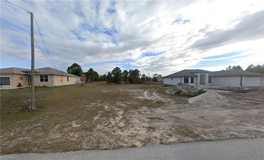 Fantastic opportunity to own a naturally cleared lot in the rapidly growing SW area of Lehigh Acres! With no trees to remove, you can save thousands in clearing costs and get a head start on building. Tucked away on a quiet dead-end street with no through traffic, this location offers added privacy and a peaceful setting—perfect for evening walks and family bike rides. The desirable southern rear exposure makes it ideal for building your dream pool home and enjoying all-day sunlight. Conveniently located with quick access to SR-82 for an easy commute into Fort Myers, and just minutes from Walmart, shopping, dining, schools, and more. Don’t miss this opportunity—secure your piece of this fast-developing area today!