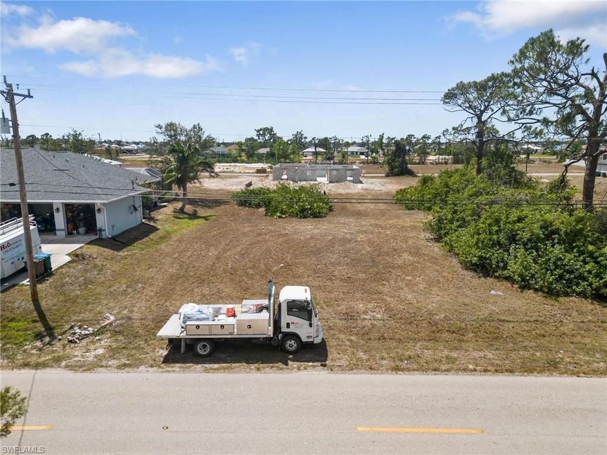 Welcome to the highly desirable city of Cape Coral, where you can create your dream home with this amazing opportunity! This 10,018 sq ft lot is perfectly situated close to all the amenities that make it a great place for families and investors alike. Enjoy easy access to restaurants, supermarkets, parks, hospitals and churches—everything you need is just minutes away. With its prime location and family-friendly atmosphere, this property offers an incredible chance to build something special. Don't miss out on this fantastic investment!