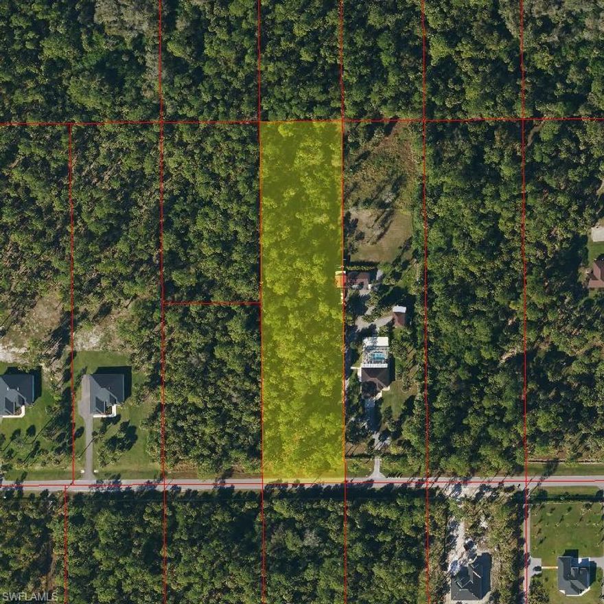 This rare and one-of-a-kind 100% upland 5-acre parcel on 40th Ave SE, just off Everglades Blvd in Naples, FL, offers unmatched flexibility and development potential. Parcel # 3 is represented in this listing. The entire property contains no wetlands whatsoever, providing a perfect opportunity for 3 single-family homes, guest house, and outbuildings. The parcel can be purchased as a single 5-acre tract for $350,000 or divided for multiple opportunities. The western 180 feet, approximately 2.75 acres, consists of two 1.36-acre separate lots, allowing for the construction of two individual single-family homes, priced together at $185,000. The eastern 150 feet, approximately 2.27 acres, can be purchased separately for $165,000. With current codes, the property could accommodate up to three single-family homes, plus a guest house at 40% of the square footage of the main home, along with additional outbuildings—making it ideal for a family compound or multi-generational living. This property represents a truly unique opportunity in Naples to acquire fully buildable, versatile upland acreage in a convenient location with endless possibilities.