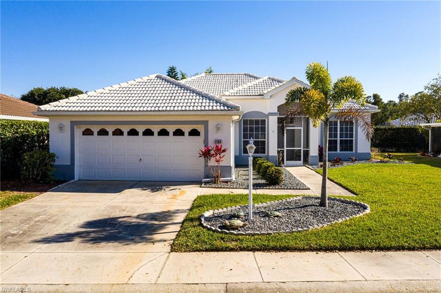 This popular IBIS floor plan features an “OPEN CONCEPT” with split bedroom living. Completely remolded in 2020/2021. New air conditioner, appliances, flooring, kitchen, new bath rooms, closet organizer in master closet, master has sit in shower, new fans with remote control lights and fan, new paint inside and out, new landscaping. As you approach this home, you will find a large welcoming screened loggia leading into the bright and airy living area with open concept kitchen, Living Room / Dinning Room combination. The kitchen features a large island, pantry and spacious bay window eating area where you can enjoy your morning coffee or have casual dinners. The master suite features a large walk in closet, walk in shower and dual sinks. This split floor plan contains 2 guest bedrooms and a full bathroom. Pocket Sliders lead out to an Oversized screened/windows under roof lanai , which runs entire length of the house. Tons of space for entertaining. There is a two car Garage with shelving for storage. Come enjoy the resort style living at Herons Glen, a gated, Golf and Tennis community where residents own the facilities. Amenities galore include a Ballroom, Restaurant/Lounge, Pool, Spa, Pickle ball, Shuffleboard, Har-Tru Bocce courts, Har-tru Tennis Courts, Card & Craft rooms, & a recently redone 18-hole Championship Golf Course opened December 2021. Best of all, Golf is optional.