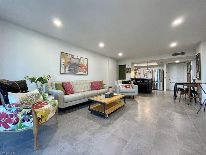 WALK TO THE BEACH from this one bedroom, one bath UPDATED unit on the fifth floor. This remodeled unit is being offered FURNISHED and offers bay and partial gulf views! The kitchen features granite counters, tray ceiling, newer appliances, and updated cabinets. Custom accent doors and barn doors complete the stylish renovation. The tile floors throughout and updated furnishings make this unit easy to care for and a joy to live in. This community is only steps from one of the worlds finest beaches, a community pool, boat dock lease and a party room to meet new friends. As if this isn't enough Vanderbilt Towers is only minutes from Mercato, Trader Joe' the Artis and an almost endless amount of shopping, restaurants, and entertainment venues.