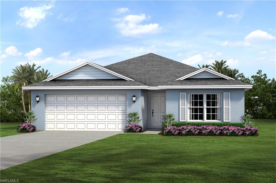 NEW CONSTRUCTION WITH WARRANTY!  The Gasparilla is a spacious home with 1,810 sq ft of living area featuring an open great room with vaulted ceiling and sliding glass doors to the covered lanai, kitchen with a large freestanding island and walk-in pantry, and dining room with tray ceiling that creates a generous space for gathering and entertaining.  You’ll love the expansive primary suite with its large walk-in closet and private bathroom boasting a dual-sink vanity, linen closet, and large shower. At the front of the home, two bedrooms share the guest bathroom.  The fourth bedroom is ideal for additional guests or a private home office or retreat. This home boasts hurricane-impact windows and doors, designer cabinetry in the kitchen and bathrooms, a stainless steel range, microwave, and dishwasher, and an attached two-car garage.