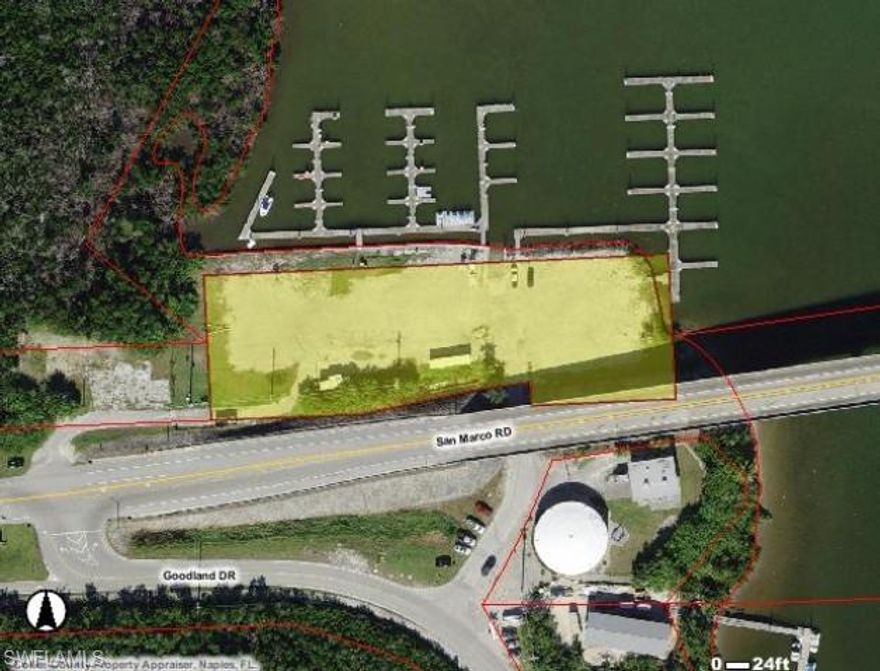 This is a C-4 zoned commercial lot w/marina and to be built for residential