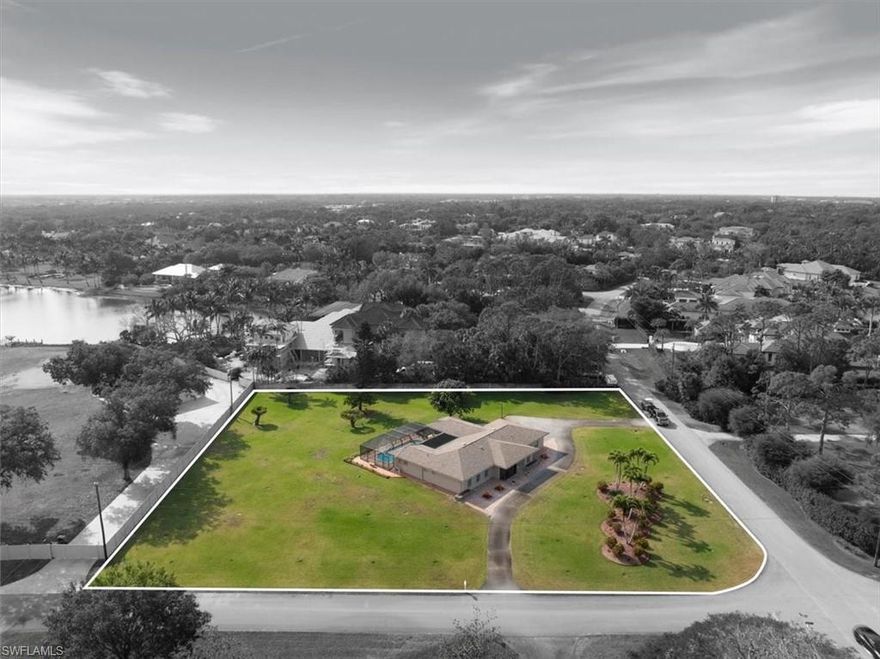 Located in the prestigious Pine Ridge Estates, this exceptional 1.2-acre lot offers the ideal canvas for an elegant custom residence. With sought-after southern exposure, the property is bathed in natural light, enhancing its warm and inviting atmosphere. Pine Ridge Estates is celebrated for its expansive homesites, mature landscaping, and unmatched privacy—all within minutes of Naples’ world-class beaches, fine dining, and luxury shopping. A rare advantage of this property is its access to city water, offering modern convenience in a community where it’s seldom available. This is a truly distinguished opportunity to create your dream home in one of Naples’ most exclusive neighborhoods.