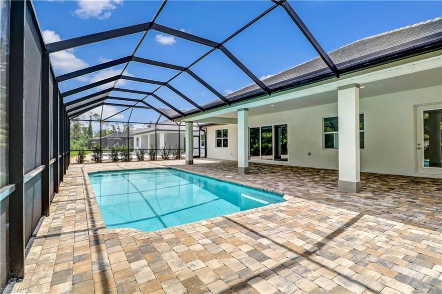 Builders closeout! New Stock Development home Move In Ready, Builders Warranty!  The very popular Marathon for it's outstanding floorplan. Large island kitchen with upgraded cabinets, countertops and natural gas. Includes ALL appliances, including washer and dryer. Master suite has a luxurious bathroom and generous shower area.  Spacious three car garage.  Huge undercover lanai, pool with pool bath and lush landscaping for privacy that is perfect for outdoor entertaining. Alreay roughed for your future outdoor kitchen (Electric, gas line, and water already in place). Hidden Harbor is an intimate gated boating community of just 76 homes in South Ft. Myers. This home isn't on the water but there are kayaks available at the clubhouse with a launch dock for canal access to the Estero Bay.  The clubhouse has a large party room, fitness center, outdoor kitchen, pool and firepit.  Floor plan is in supplements.