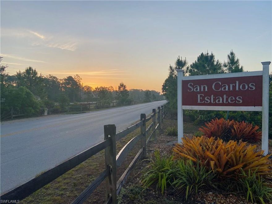 This is the lot you've been waiting for in Bonita Springs! 1.11 acres of Restriction-Free Living in San Carlos Estates!  Build you Dream Home on one of the Best Streets in the Neighborhood, surrounded by Million Dollar Homes. SELLER ALREADY HAS SINGLE FAMILY HOME PERMIT AND DEP ENVIRONMENTAL REPORT SO YOU CAN BREAK GROUND ASAP INSTEAD OF WAITING MONTHS!