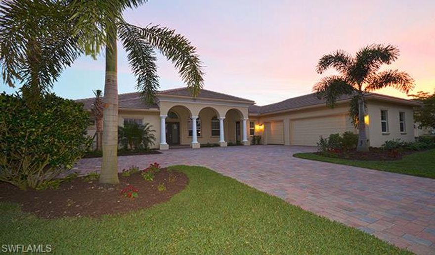 NEW Kolter Home.  Spacious estate home featuring a formal living room overlooking covered lanai.  Spacious kitchen with granite kitchen countertops and upgraded cabinets.   Kitchen opens up to breakfast nook and family room area.  A private master suite with his and her walk-in closets and luxurious master bath including double sinks, soaker tub, private commode and separate shower enclosure.   Study next to Master wing.   Separate dining room and three more bedroom suites as well as a three car garage and laundry room.