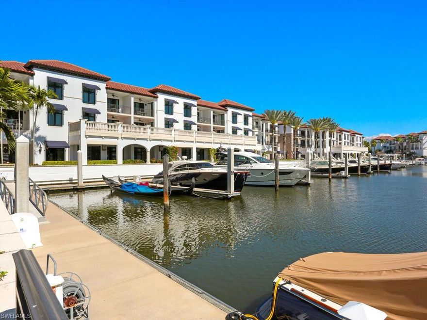 This 50 ft boat slip is beautifully positioned in Naples Bay Resort Marina, with easy access to and from the Naples Bay and Gulf of Mexico. It features electric hook-ups, water, and pump-out. With direct gulf access (NO BRIDGES) between you and the gulf, this slip is the perfect spot. Within only a few minutes you can be out in the Gulf of Mexico watching the sunset while sipping cocktails or heading to deeper water to do some fishing. Maybe you prefer to just relax, if so you have all of the amenities of The Naples Bay Club at your fingertips! So whatever your pleasure this slip provides one of the best locations for your boating needs.