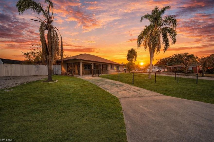 Spacious 2,071 sq ft single-family home featuring 5 bedrooms and 4 bathrooms with a functional layout ideal for multi-generational living. Within the 5 bedrooms, two offer private exterior access, providing added privacy and flexibility for guests or extended family. Open-concept kitchen with island, granite countertops, stainless steel appliances, pantry, high ceilings, and decorative lighting. impact windows provide abundant natural light. Large screened front porch perfect for enjoying the Florida weather, fenced yard, and ample parking space. Property is connected to city water and located in an excellent residential area close to shopping, schools, and main roads for convenient everyday living.