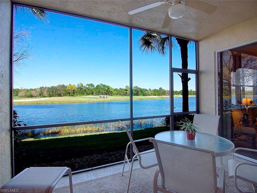 Desirable Edgewater III first floor coach home is now available!  Being sold furnished, this lovely home has been well cared for and is sure to be popular.  Water and golf views are beautiful and it is decorated just right!  This is a perfect home for those wishing a garage and ease of ownership in Pelican Sound!  A/C updated in 2010, new hot water heater, and upgrades to most kitchen appliances including a 2014 Bosch dishwasher.  
Pelican Sound has it all…bundled golf, river access for boating and boat storage, tennis courts, two restaurants, 2015 new fitness center, bocce ball courts, shuttle boat to beach. Combine that with easy access to airport and shopping, Pelican Sound is an extremely desirable community.  Come and join us!