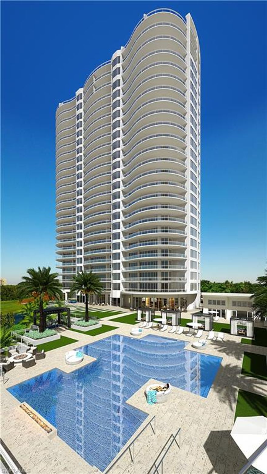 From Seaglass’ renowned developer, The Ronto Group, comes another residential wonder in a class all of its own: Omega at Bonita Bay. Omega’s residences will initiate a new standard of luxury. Floor to ceiling windows will fill the expansive, open floor plans with radiance. Vast, private terraces will command matchless views enclosing private outdoor kitchen, bar, and gas grill. 4,645 under air and 5,725 total living area. 4 bedrooms, 4.5 baths and den. With ceiling heights up to 10’ 4”, these ultra-lux residences will embrace Sub-Zero and Wolf kitchen appliances amidst Irpinia cabinetry. Opulent amenities reserved purely for Omega include, but are not limited to: infinity edge pool, pool pavilion with day beds and bar, fire pit terrace, putting lawn, fitness and massage center and movie theater. Omega will rise at the northernmost point of Bonita Bay, a location destined for a grand ovation. Here, views of the golf course, Estero Bay, and Gulf waters beyond layer in unobstructed, captivating harmony. This residence is customizable and includes a 2 car enclosed garage.