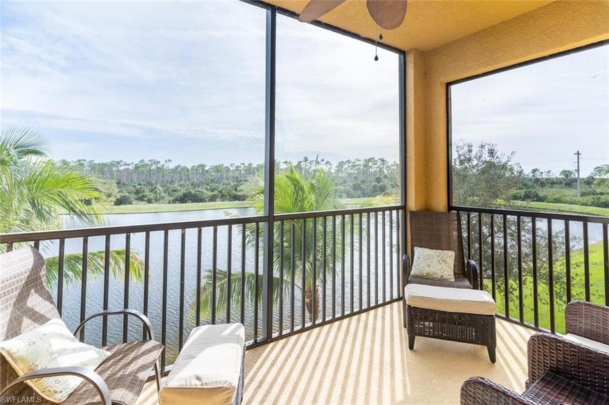 Available at a discounted rate for last minute April 2026 rental at $4500/month plus tax and fees, also available for off season at a discounted rate of $2200/month plus tax and fees from May through Nov! Beautiful 2BR/2BA condo in highly sought after Treviso Bay with golf included! This property has a king bed in the master and two twins in the guest room. Take in the stunning lake views over coffee or cocktails. This property has a transferable GOLF MEMBERSHIP available which allows tenants access to the onsite Arthur Hills-designed TPC course. Tenants will also have access to all of the fantastic onsite amenities like the resort-style pool with lap lanes, full-service spa, salon, fitness center, two onsite restaurants, tennis courts, pickleball courts, bocce ball, and more!