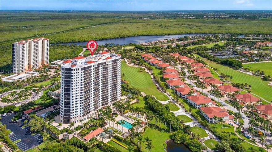 MOTIVATED SELLER! 7th-floor Naples condo with bay views, private elevator, golf, rental flexibility, pet friendly, & lowest priced. Golf with or without a membership is available. Pet friendly, allowing two pets under 30 lbs or one over 40 lbs. The rental policy allows two 90-day rentals per year, providing flexibility and the opportunity to maximize your investment. This Aversana condo delivers luxury living with unmatched value. This 2BR + den, 2.5BA luxury condo at Aversana in Naples is priced below the most recent comparable sale, making it one of the strongest values in Naples high-rise living. Enjoy sweeping views of McIlvane Bay and the Marco Island skyline from your oversized screened lanai. A private elevator opens to a grand foyer and light-filled living space featuring full-height impact sliders for seamless indoor-outdoor living. The open kitchen is designed to maximize the view, with KitchenAid stainless appliances and removed upper cabinetry for a clean, unobstructed sightline. Additional upgrades include Hunter Douglas motorized blinds and roll-down hurricane shutters. A den with French doors offers flexible space for a home office or guest room. The primary suite features stunning water views, a large walk-in closet, dual vanities, soaking tub, and separate shower. The spacious guest suite includes an ensuite bath and walk-in closet and comfortably accommodates two queen beds. Aversana is a no-CDD community offering resort-style amenities including a pool, spa, fitness center, sauna, theater, billiards, guest suites, grilling area, and an active social calendar. Two deeded garage spaces and climate-controlled storage are included. Located in a gated, non-mandatory golf community, just minutes from Marco Island beaches, dining, and entertainment. Schedule your private tour today